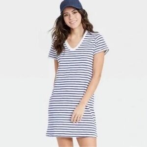 Women’s V-Neck Cotton T-shirt Dress
